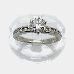 Pre Owned Tiffany & Co. Channel Set Round Diamond 0.74 Ct  Engagement Ring EU 49