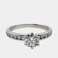 Pre Owned Tiffany & Co. Channel Set Round Diamond 0.74 Ct  Engagement Ring EU 49