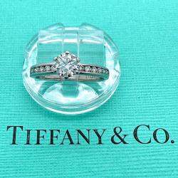 Pre Owned Tiffany & Co. Channel Set Round Diamond 0.74 Ct  Engagement Ring EU 49