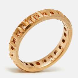 Pre Owned Tiffany & Co. 18k T True 18k Rose Gold Narrow Ring Size 49