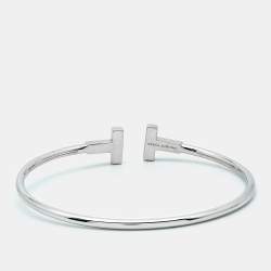 Pre Owned Tiffany & Co. Tiffany T Wire Diamonds 18k White Gold Bracelet