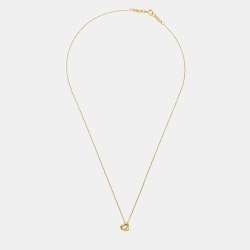 Pre Owned Tiffany & Co. Elsa Peretti Open Heart 18k Yellow Gold Necklace