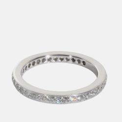 Pre Owned Tiffany & Co. Eternity Legacy Platinum and Diamond Band Ring EU 49