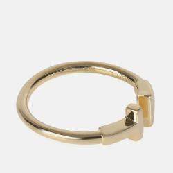 Pre Owned Tiffany & Co. T-Wire 18K Yellow Gold Band Ring EU 51