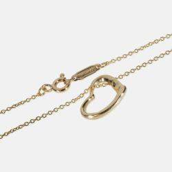 Pre Owned Tiffany & Co. Elsa Peretti Open Heart 18K Yellow Gold Pendant Necklace
