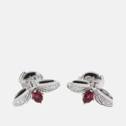 Pre Owned Tiffany & Co. Paper Flower Firefly Platinum and Diamond Stud Earrings