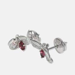 Pre Owned Tiffany & Co. Paper Flower Firefly Platinum and Diamond Stud Earrings