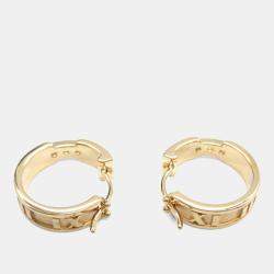 Pre Owned Tiffany & Co. Atlas 18k Rose Gold Diamond Hoop Earrings