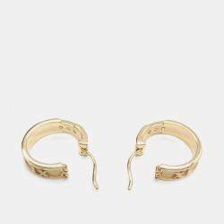 Pre Owned Tiffany & Co. Atlas 18k Rose Gold Diamond Hoop Earrings