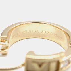 Pre Owned Tiffany & Co. Atlas 18k Rose Gold Diamond Hoop Earrings