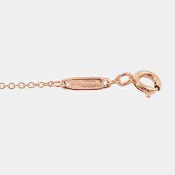Pre Owned Tiffany & Co. T Two Circle Diamond 18K Pink Gold Pendant Necklace