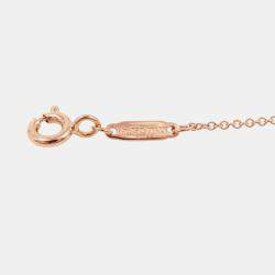 Pre Owned Tiffany & Co. T Two Circle Diamond 18K Pink Gold Pendant Necklace