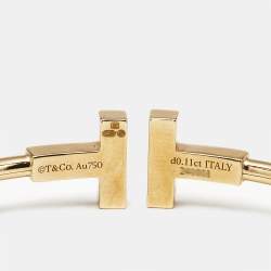 Pre Owned Tiffany & Co. Tiffany T Diamond Mother of Pearl 18k Yellow Gold Bracelet