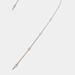 مملوكة مسبقًا قلادة تيفاني & كو. مفتاح فيكتوريا ألماس بلاتين زمرد على سلسلة محطة ألماس