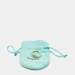 Pre Owned Tiffany & Co. Tiffany T Mother of Pearl Diamond 18k Rose Gold Ring Size 56