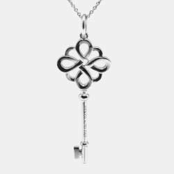 مملوكة مسبقًا Tiffany & Co. Tiffany Keys Diamonds 18k White Gold Necklace