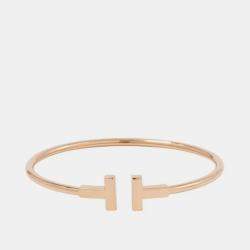 Pre Owned سوار تيفاني أند كو تي-واير ذهب وردي عيار 18 كافبرسلت