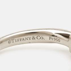 Pre Owned Tiffany & Co. 1 ct Solitaire Diamond Platinum 4 Prong Ring Size 52