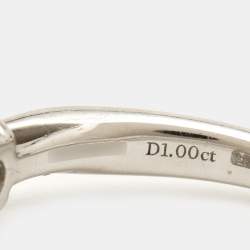 Pre Owned Tiffany & Co. 1 ct Solitaire Diamond Platinum 4 Prong Ring Size 52