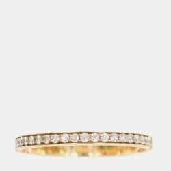 مملوكة مسبقًا Tiffany & Co. Lock 18K Yellow Gold and Diamond Ring EU 57
