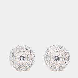 Pre Owned Tiffany & Co. Soleste Platinum, Diamond Stud Earrings