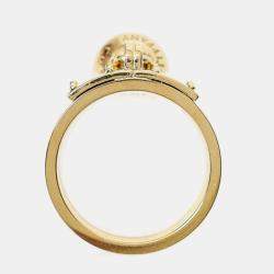 Pre Owned Tiffany & Co. Hardwear Ball Dangle 18K Yellow Gold Band Ring EU 54