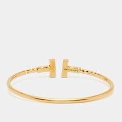 Pre Owned Tiffany & Co. T Wire Diamond 18K Yellow Gold Bracelet