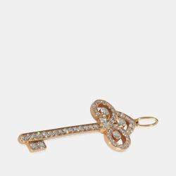 Pre Owned Tiffany & Co. Fleur De Lis 18K Rose Gold and Diamond Pendant