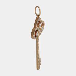 Pre Owned Tiffany & Co. Fleur De Lis 18K Rose Gold and Diamond Pendant