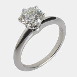 Pre Owned خاتم تيفاني & كو. بلاتين ألماس سوليتير مقاس 52