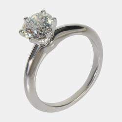 Pre Owned خاتم تيفاني & كو. بلاتين ألماس سوليتير مقاس 52