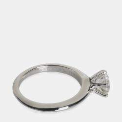 Pre Owned خاتم تيفاني & كو. بلاتين ألماس سوليتير مقاس 52