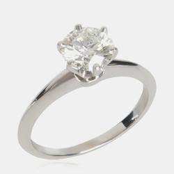 Pre Owned Tiffany & Co. 1.12 ctw Platinum and Diamond Engagement Ring EU 52