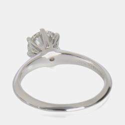 Pre Owned Tiffany & Co. 1.12 ctw Platinum and Diamond Engagement Ring EU 52