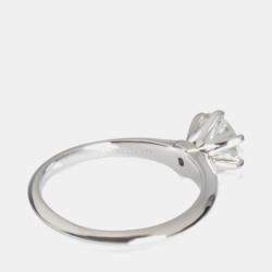 Pre Owned Tiffany & Co. 1.12 ctw Platinum and Diamond Engagement Ring EU 52
