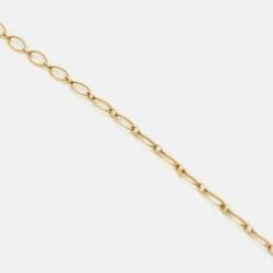 Pre Owned Tiffany & Co. Vintage Oval Key Diamond 18K Yellow Gold Mini Pendant Necklace