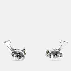 Pre Owned Tiffany & Co. Tiffany T Smile 18K White Gold Stud Earrings