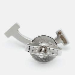Pre Owned Tiffany & Co. Tiffany T Smile 18K White Gold Stud Earrings