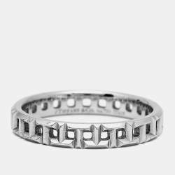 Pre Owned Tiffany & Co. Tiffany True 18k White Gold Narrow Ring Size 55