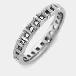 Pre Owned Tiffany & Co. Tiffany True 18k White Gold Narrow Ring Size 55