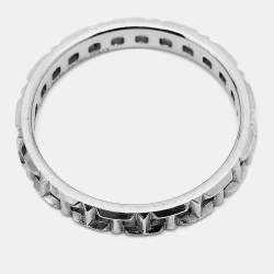 Pre Owned Tiffany & Co. Tiffany True 18k White Gold Narrow Ring Size 55