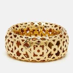 Pre Owned Tiffany & Co. Paloma Picasso Marrakesh 18k Yellow Gold Band Ring Size 53
