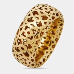 Pre Owned Tiffany & Co. Paloma Picasso Marrakesh 18k Yellow Gold Band Ring Size 53