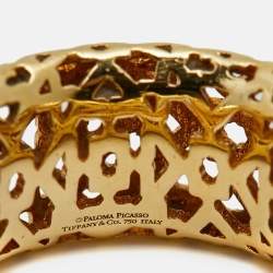 Pre Owned Tiffany & Co. Paloma Picasso Marrakesh 18k Yellow Gold Band Ring Size 53