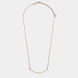 Pre Owned قلادة تيفاني & كو. تي سمايل ذهب وردي عيار 18 صغير