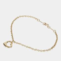 Pre Owned Tiffany & Co. Elsa Peretti Open Heart 18K Yellow Gold Bracelet