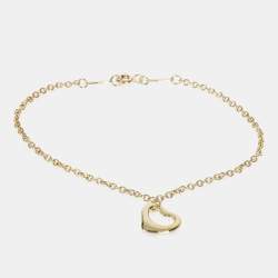 Pre Owned Tiffany & Co. Elsa Peretti Open Heart 18K Yellow Gold Bracelet