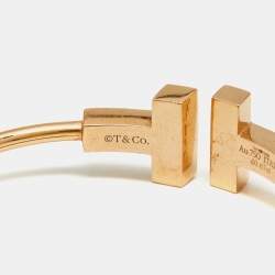 Pre Owned Tiffany & Co. Tiffany T Diamonds 18k Rose Gold Medium Bracelet
