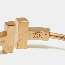 Pre Owned Tiffany & Co. Tiffany T Diamonds 18k Rose Gold Medium Bracelet