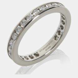 Pre Owned Tiffany & Co. Eternity Band Platinum Diamond Ring EU 53